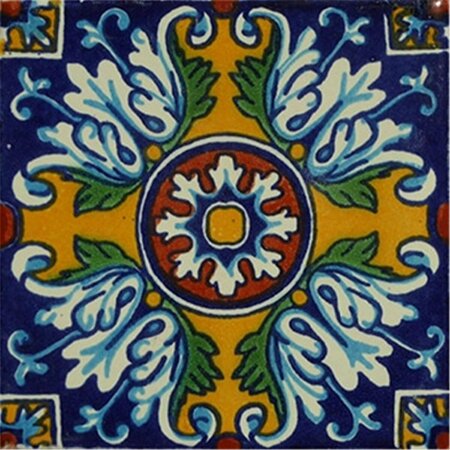 TALAVERA 4 x 4 in. Mexican Decorative Tiles, L118, 4PK L118 4X4